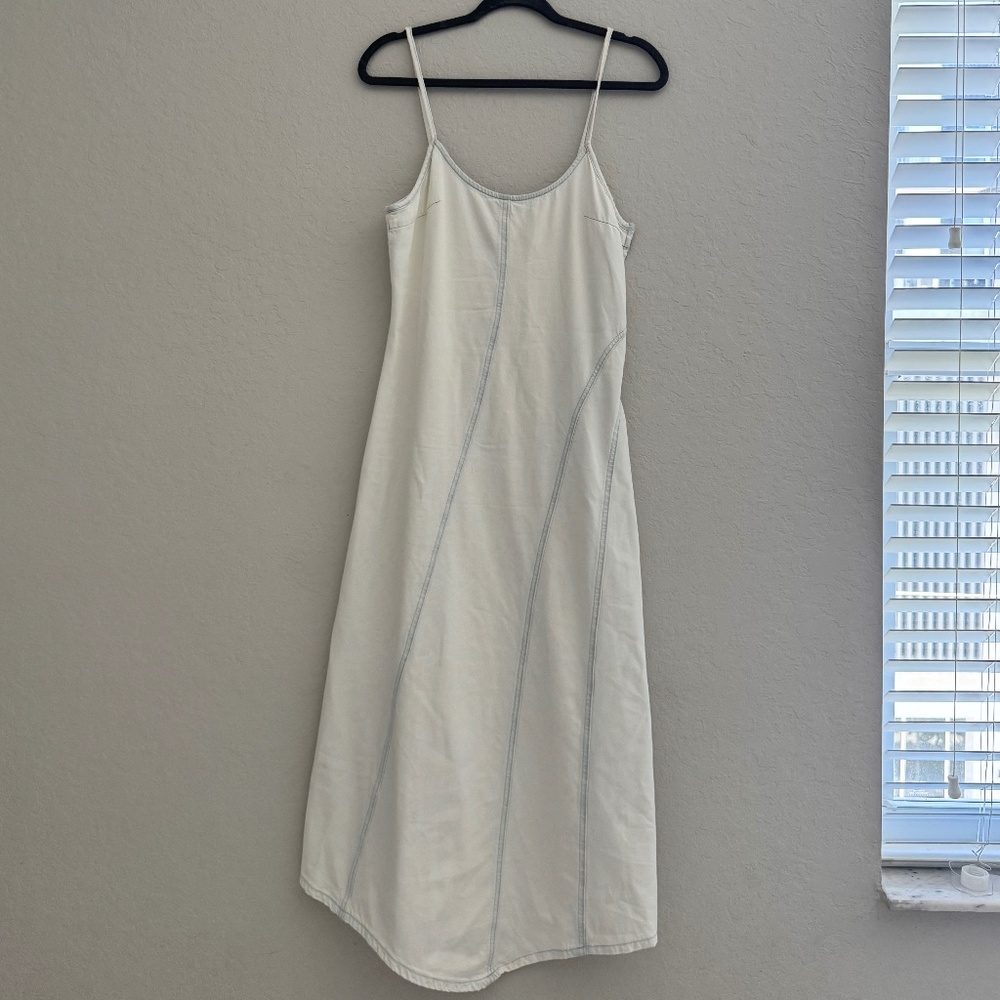 Zara TRF SEAMED DENIM MIDI Dress